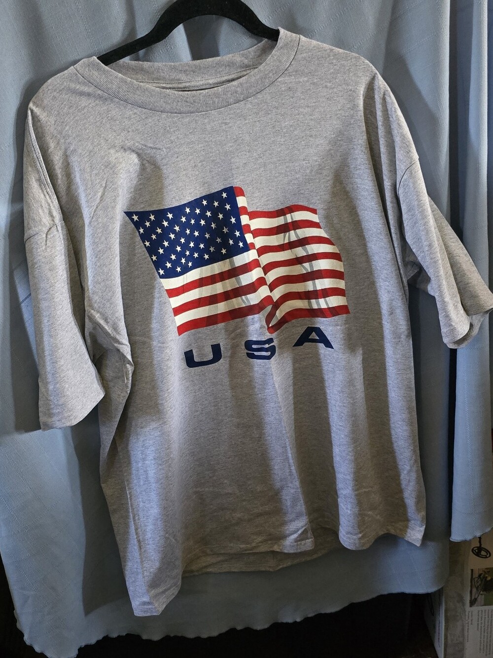USA Flag Graphic T-Shirt - Gray